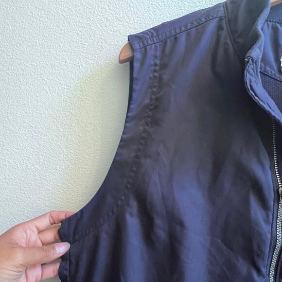 Vintage Y2K ADIDAS Reversible Windbreaker Vest Full Zip Navy Blue Large Hiking - Picture 4 of 7